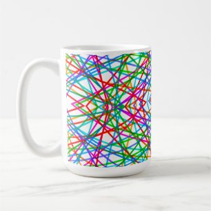 Caneca De Café Linha Abstrata Geométrica Ousada