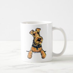 Caneca De Café Linha arte de Airedale Terrier