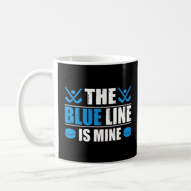 Caneca De Café Linha Azul de Hóquei (Esquerda)
