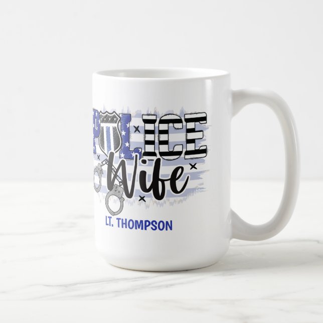 Caneca De Café Linha Azul de Sinalizador de Crachá de Esposa Pers (Direita)