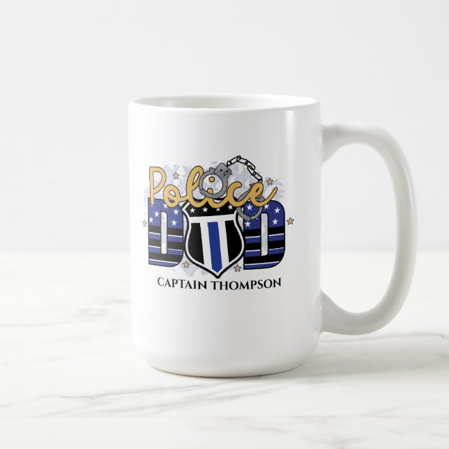 Caneca De Café Linha Azul de Sinalizador de Crachá de Polícia Per (Direita)