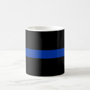 Caneca De Café linha azul fina lei da polícia