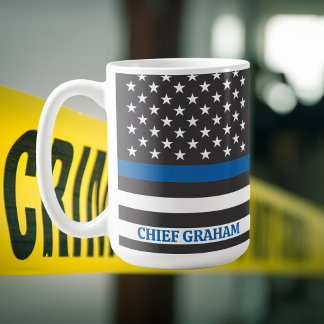 Caneca De Café Linha Azul Fino Sinalizador Americano Personalizad