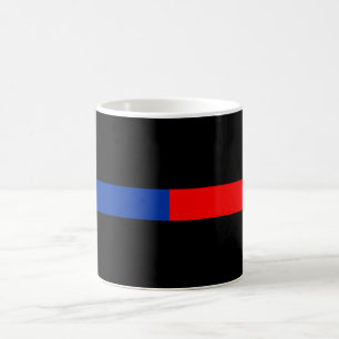 Caneca De Café linha azul vermelha fina lei da polícia