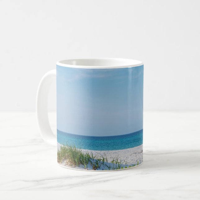 Caneca De Café Linha Costeira White Sandy Beach Florida (Frente Esquerda)