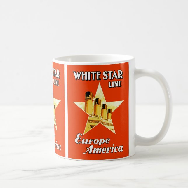 Caneca De Café Linha de estrela branca (Direita)