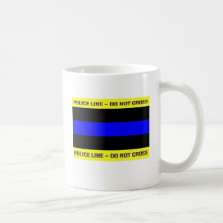 Caneca De Café Linha de polícia azul fina