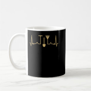Caneca De Café Linha de pulsação de jardinagem Dourada
