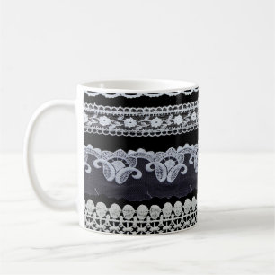 Caneca De Café Linha de rendas venenosas, flores ornamentais (ren