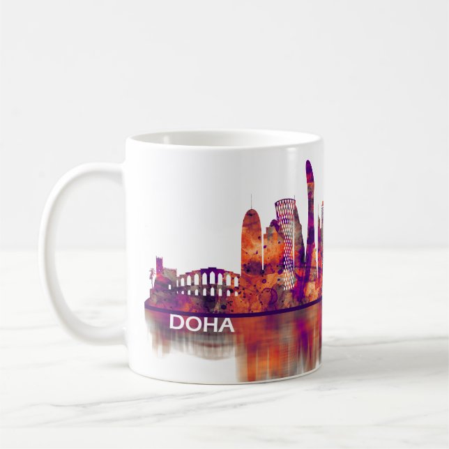Caneca De Café Linha do horizonte de Doha (Esquerda)