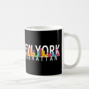 Caneca De Café Linha do horizonte de Nova York Manhattan com palm