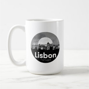 Caneca De Café Linha do horizonte Lisboa Portugal - Arte Viagens