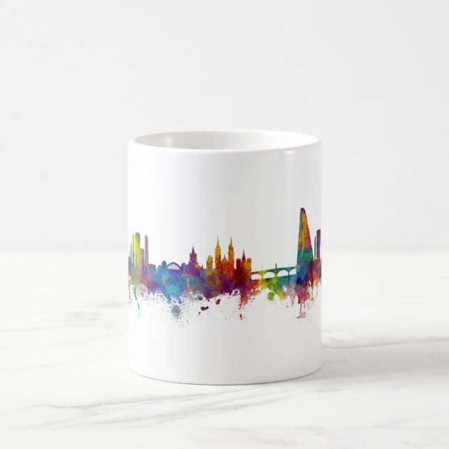 Caneca De Café Linha do Skyline da Suiça Basileia (Centro)