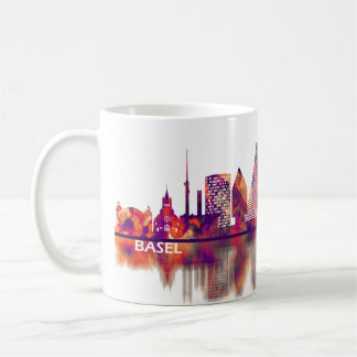 Caneca De Café Linha do Skyline da Suiça Basileia