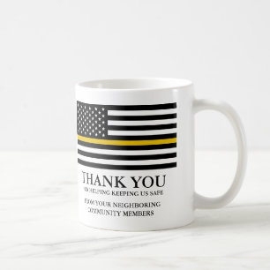 Caneca De Café Linha Dourada fina  Polícia Envia Personalizado O
