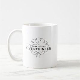 Caneca De Café Linha Elegante Arte Profissional Cérebro Pensativo
