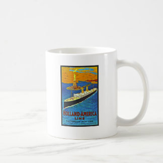 Caneca De Café Linha poster de Holland América das viagens