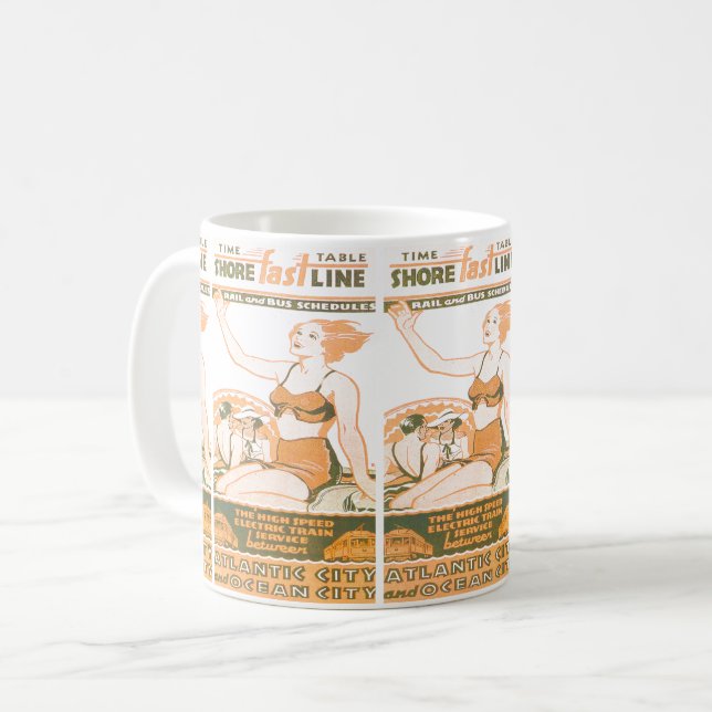 Caneca De Café Linha rápida calendário da costa (Frente Esquerda)