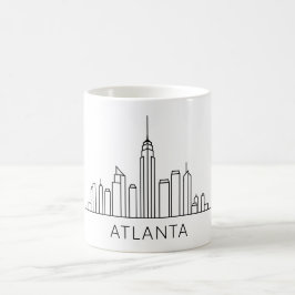 Caneca De Café Linha Skyline Atlanta - Design Cityscape