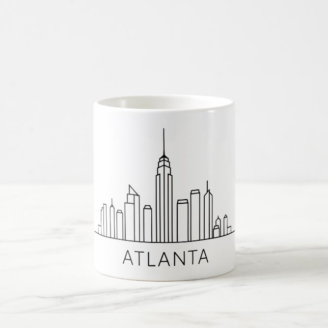 Caneca De Café Linha Skyline Atlanta - Design Cityscape (Centro)