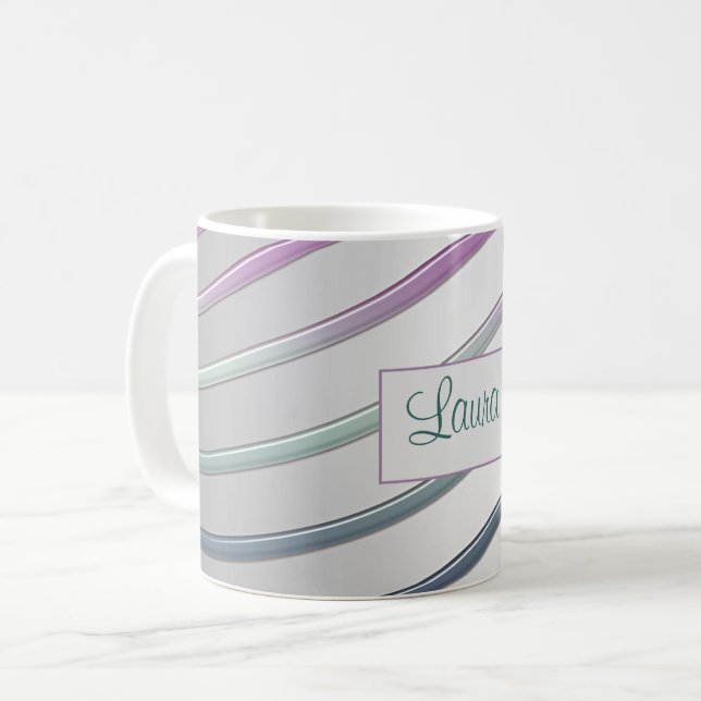 Caneca De Café Linhas abstratas do inclinação (Frente Esquerda)