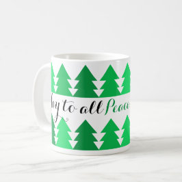Caneca De Café Linhas bonitas de Árvores de Natal Verdes Alegrem