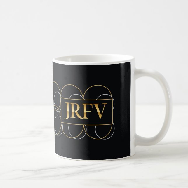 Caneca De Café Linhas de Anéis Entrelaçados JRFV (Direita)