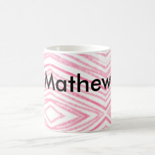 Caneca De Café Linhas de aquarela vermelha adicionam presente par