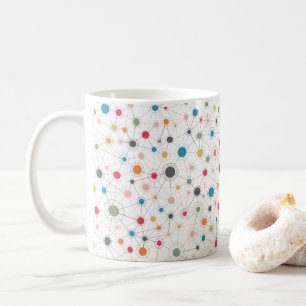 Caneca De Café Linhas e pontos modernos