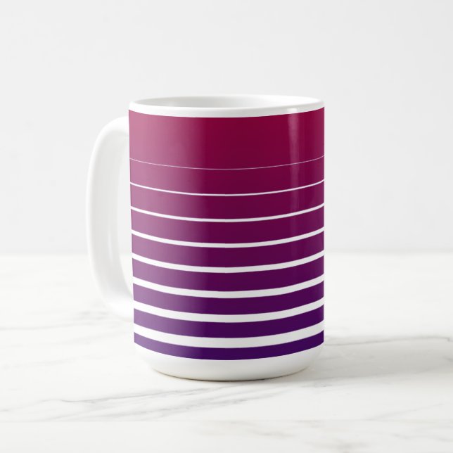 Caneca De Café Linhas Horizontais Mug 🌟 ☕️ (Frente Esquerda)