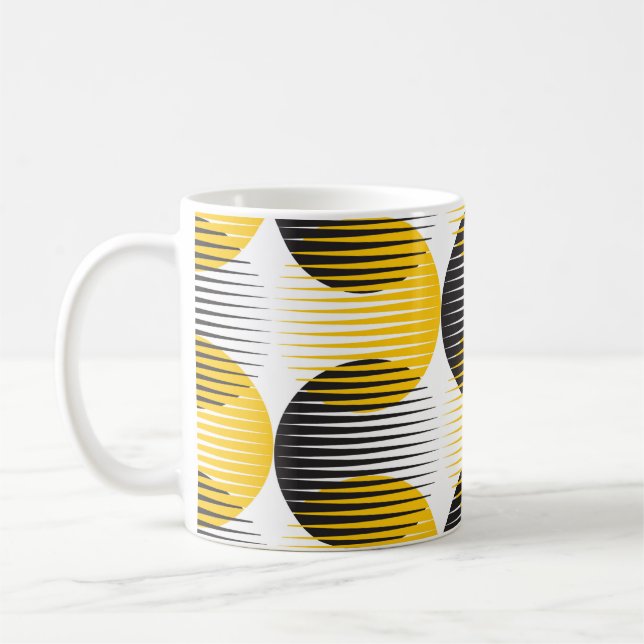 Caneca De Café Linhas modernas e círculo sem costura geométrica (Esquerda)