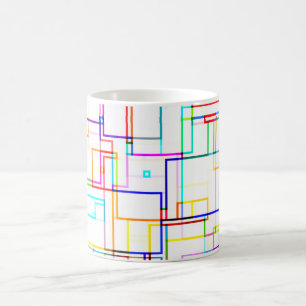 Caneca De Café Linhas multicoloridas