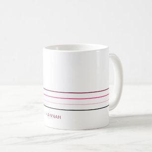 Caneca De Café Linhas Rosa Mínimas
