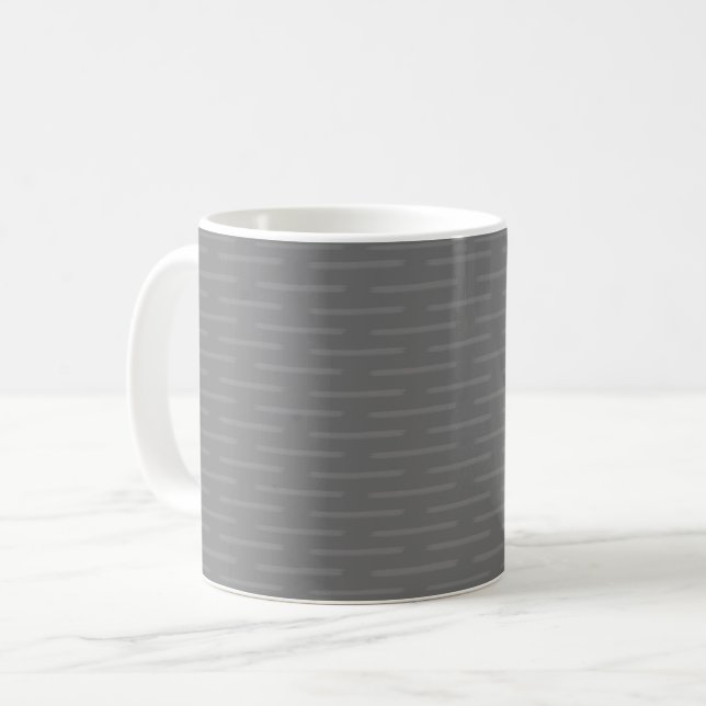 Caneca De Café Linhas Sutis em Cinza (Frente Esquerda)