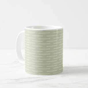 Caneca De Café Linhas Sutis em Verde Cinza Pastel