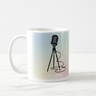 Caneca De Café Linhas Vocais Vintage