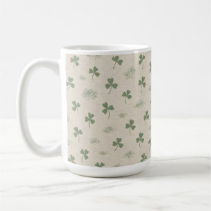 Caneca De Café Linho Irlandês Costeiro Trevo Dia de São Patrício
