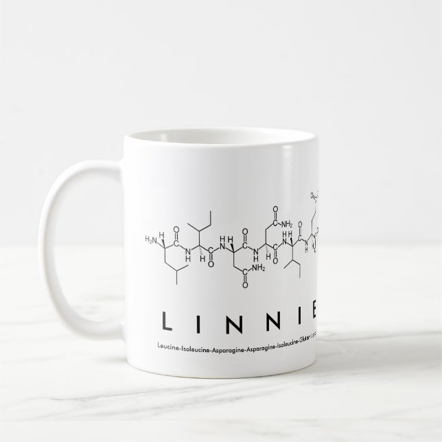 Caneca De Café Linnie Peptide name mug (Esquerda)