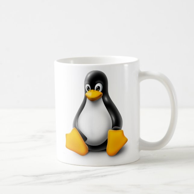 Caneca De Café Linux Tux o pinguim (Direita)