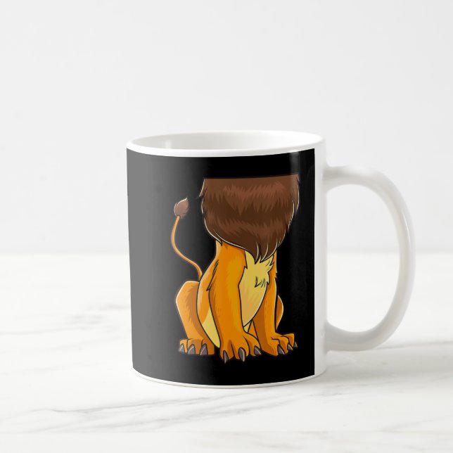 Caneca De Café Lion Body Costume Mane Bonito Diversão Sem Cabeça  (Direita)