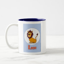 Caneca de café Lion Cute - L é para Lion