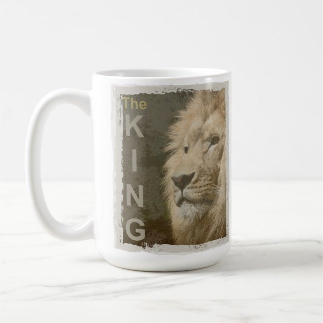 Caneca De Café Lion Head Animal King Elegante Trendy Modelo (Esquerda)