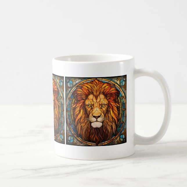 Caneca De Café Lion Mug De Vidro Estreitado (Direita)
