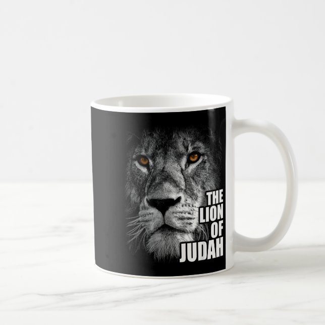 Caneca De Café Lion Of Judah Jesus Christian Faith Over Fear  (Direita)