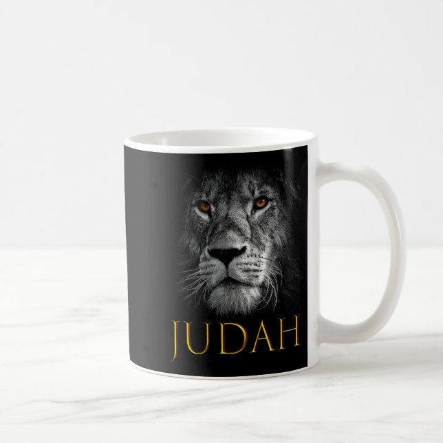 Caneca De Café Lion Of Judah Jesus Christian Faith Over Fear Prem (Direita)