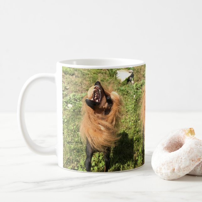 Caneca De Café Lion Puppy Mug w Manchester Terrier (Com Donut)