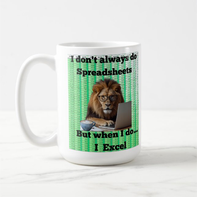 Caneca De Café Lion Spreadsheet Mug (Esquerda)