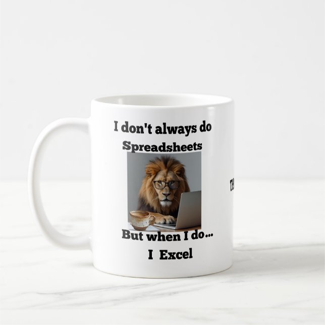 Caneca De Café lion spreadsheet office Mug (Esquerda)