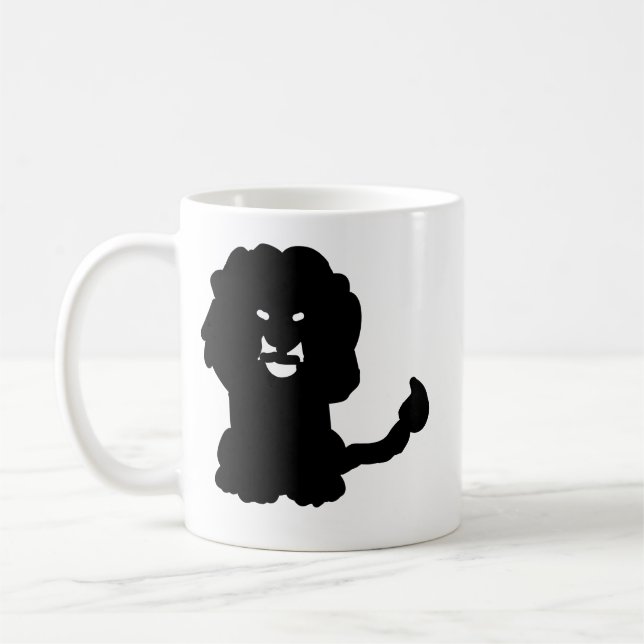 Caneca De Café Lion Zodiac Mug • Bold Leo Silhouette Art (Esquerda)