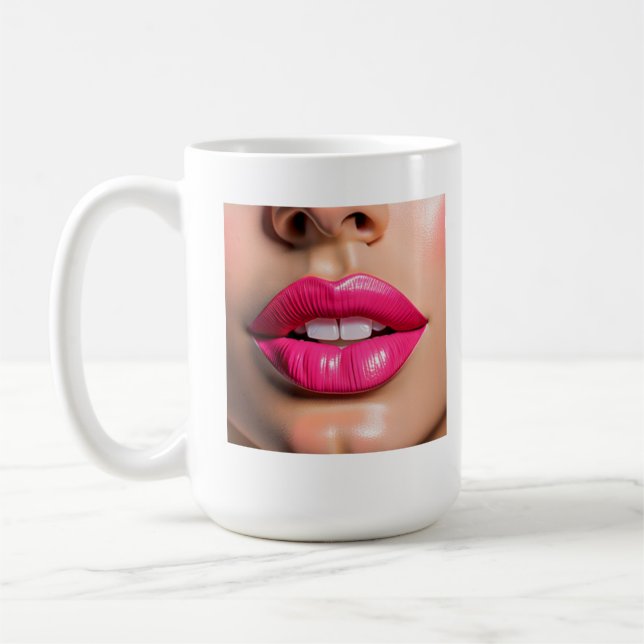 Caneca De Café Lip-Impressão Premium: Sipping in Style (Esquerda)